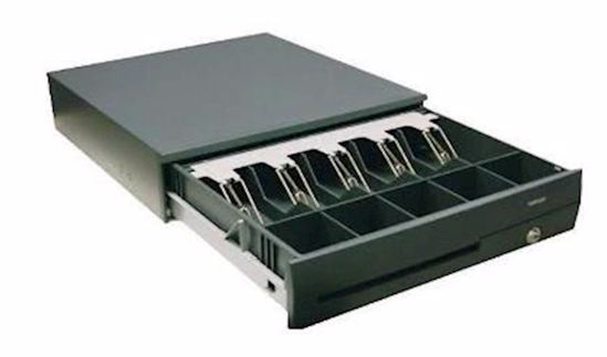 Fotografija izdelka Blagajniški predalnik za denar Posiflex CR-4100 črne barve