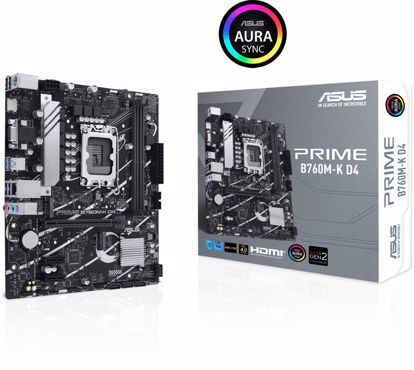 Fotografija izdelka ASUS PRIME B760M-K D4, DDR4, SATA3, USB3.2Gen1, HDMI, PCIe 4.0, LGA1700 mATX