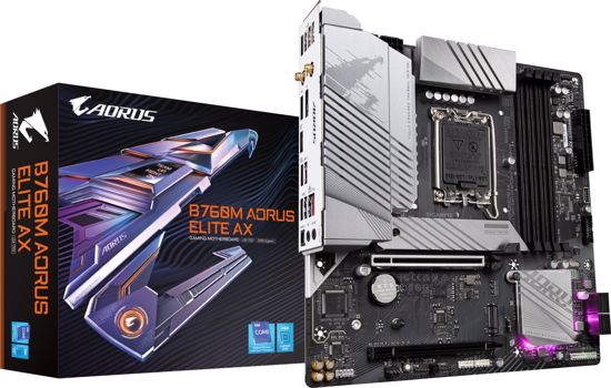 Fotografija izdelka GIGABYTE B760M AORUS Elite AX, DDR5, SATA3, USB3.2Gen2x2, DP, WiFi 6E, LGA1700 mATX