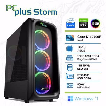 Fotografija izdelka PCPLUS Storm i7-12700F 16GB 1TB NVMe SSD GeForce RTX 4060 DDR6 8GB RGB Windows 11 Home gaming