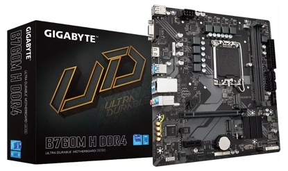 Fotografija izdelka GIGABYTE B760M H DDR4, DDR4, SATA3, USB3.2Gen1, HDMI, LGA1700 mATX