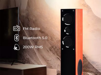 Fotografija izdelka MANTA SPK730 Bluetooth 5.0 zvočni sistem, 2x zvočnik, 200W pravi RMS, BT/FM Radio/USB/MIC/HMDI-ARC/AUX/Optical, daljinec