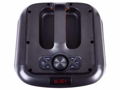 Fotografija izdelka TREVI XF 470 KB prenosni KARAOKE zvočnik, Bluetooth, TWS, polnilna baterija, USB / microSD / AUX / MIC-in, + mikrofon, + daljinec, črn