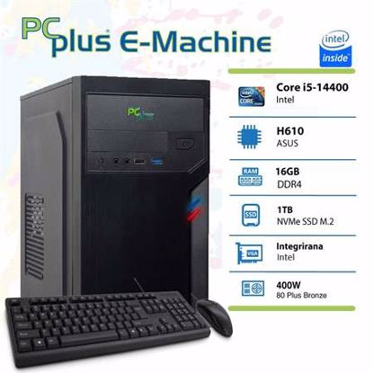 Fotografija izdelka PCPLUS E-machine i5-14400 16GB 1TB NVMe SSD tipkovnica miška DOS