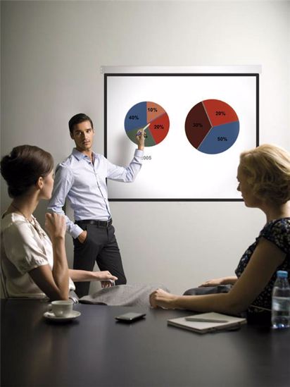 Fotografija izdelka Bi-Office Projekcijsko platno stensko 150 x 150 cm //160 x 160, 9D006047