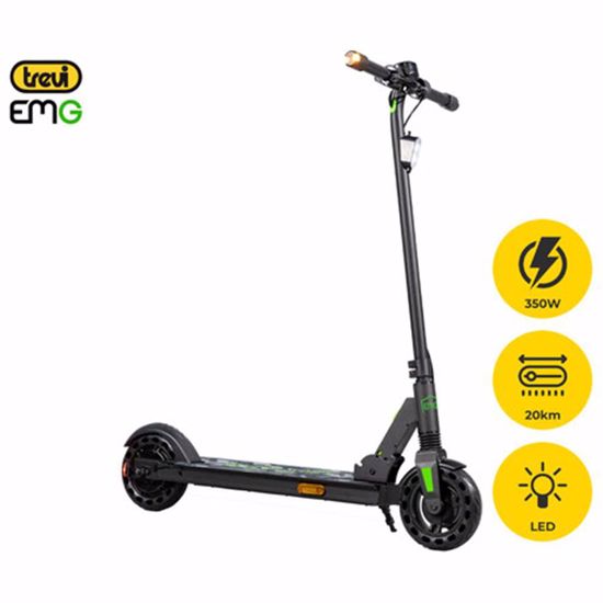 Fotografija izdelka TREVI Velociptor SKILL 2 ES82W električni skiro, 350W motor, LED luči + smerniki, zložljiv, zaslon, polnilna baterija, do 20 km, črn