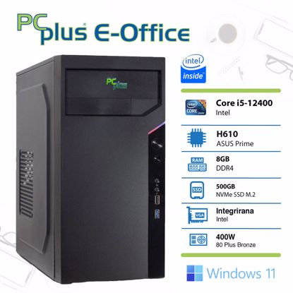 Fotografija izdelka PCPLUS e-Office i5-12400 8GB 512GB NVMe SSD Windows 11 Home