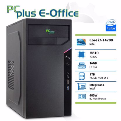 Fotografija izdelka PCPLUS e-Office i7-14700 16GB 1TB NVMe SSD namizni DOS