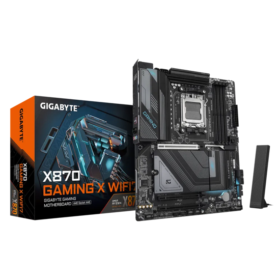 Fotografija izdelka GIGABYTE X870 GAMING X WIFI7, DDR5, SATA3, USB4, DP, 2.5GbE, WiFi 7, AM5 ATX