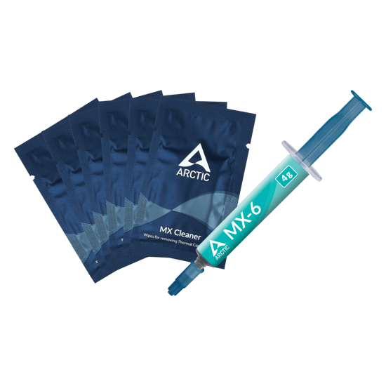 Fotografija izdelka ARCTIC čistilne krpice MX Cleaner + MX-6 4g termalna pasta