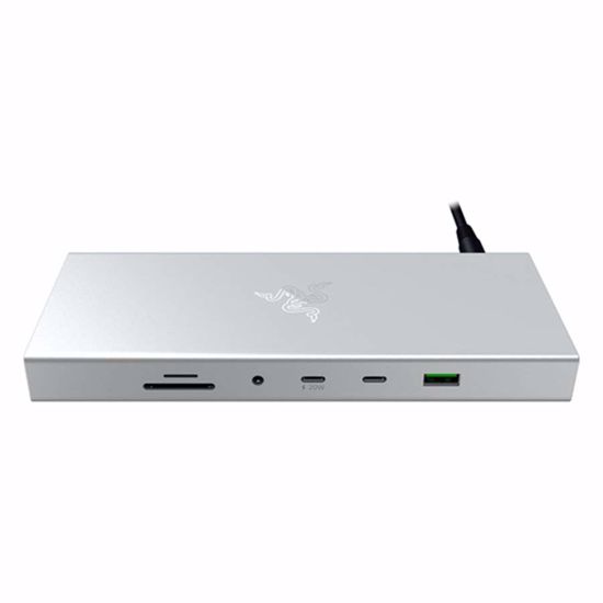 Fotografija izdelka Priključna postaja USB-C Razer USB 4 Dock Mercury, 14 v 1, 5xUSB-A, 3xUSB-C, HDMI, DP,  RJ45, AUX, mSD/SD, srebrna
