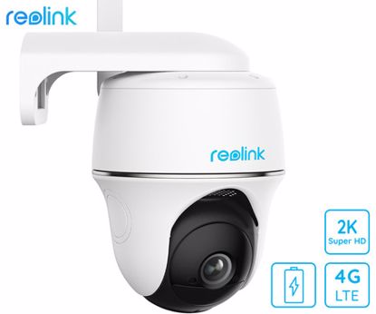 Fotografija izdelka Reolink GO G430 IP kamera, 2K Super HD, 4G LTE, baterija, vrtenje in nagibanje, IR nočno snemanje, 10x digitalni ZOOM, aplikacija, IP64 vodoodpornost, dvosmerna komunikacija, bela