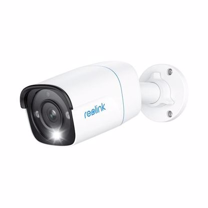 Fotografija izdelka Reolink P330 IP kamera, 4K 8MP Ultra HD, PoE, barvno nočno snemanje, LED reflektor, aplikacija, IP66 vodoodpornost, dvosmerna komunikacija, bela