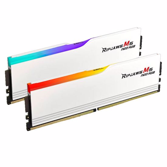 Fotografija izdelka G.SKILL Ripjaws M5 Neo RGB 64GB (2x32GB) 6000MT/s DDR5 CL30 RGB F5-6000J3040G32GX2-RM5NRW beli ram pomnilnik