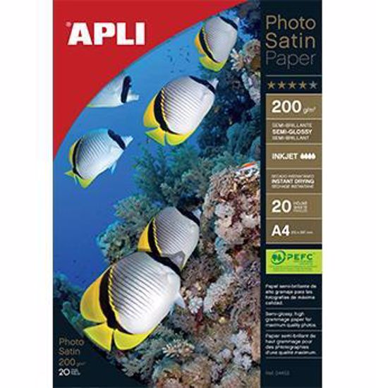 Fotografija izdelka Apli Foto papir A4 Photo satin 200g 20 listov