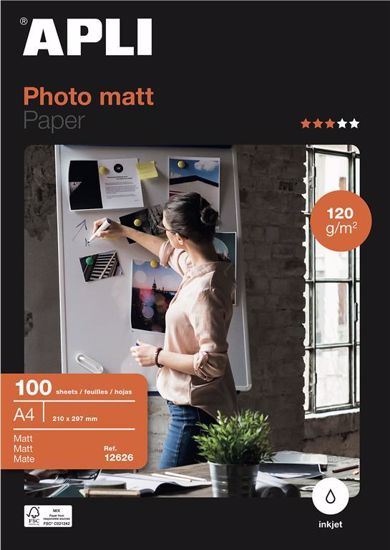 Fotografija izdelka Apli Foto papir A4 Matt 120g 100 listov