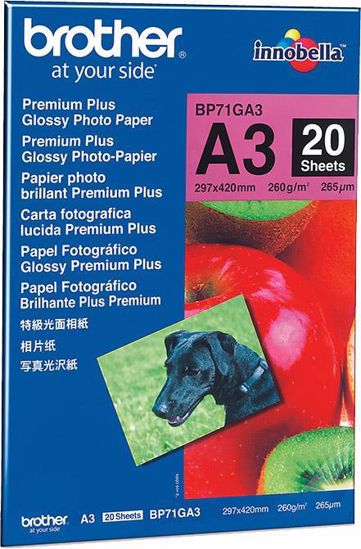 Fotografija izdelka Brother Foto papir glossy A3, 20 listov, 260g/m2 Inkjet