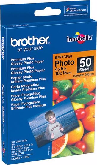 Fotografija izdelka Brother Foto papir glossy 10x15 cm, 50 listov 260g/m2, Inkjet