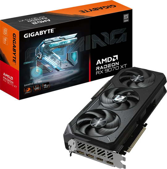 Fotografija izdelka Grafična kartica GIGABYTE Radeon RX 9070 XT GAMING OC 16G, 16GB GDDR6, PCI-E 5.0