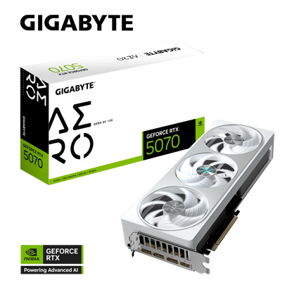 Fotografija izdelka Grafična kartica GIGABYTE GeForce RTX 5070 AERO OC 12G, 12GB GDDR7, PCI-E 5.0