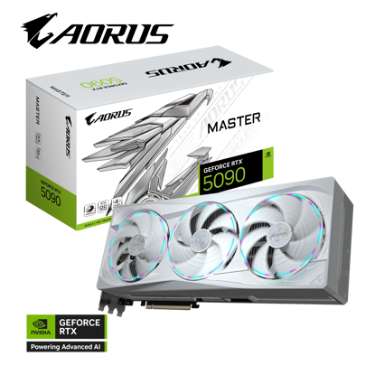Fotografija izdelka Grafična kartica GIGABYTE AORUS GeForce RTX 5090 MASTER ICE 32G, 32GB GDDR7, PCI-E 5.0