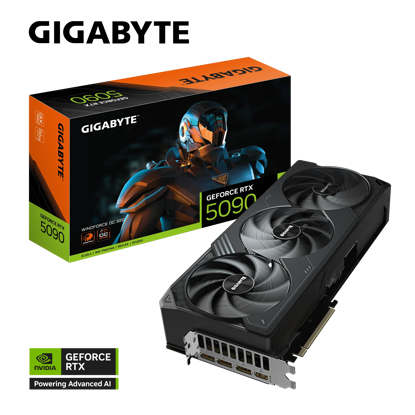 Fotografija izdelka Grafična kartica GIGABYTE GeForce RTX 5090 WINDFORCE OC 32G, 32GB GDDR7, PCI-E 5.0
