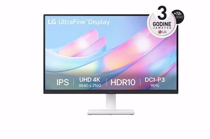 Fotografija izdelka Monitor LG 27" 27US500-W UltraFine, IPS, 3840x2160, 2x HDMI, DP, bel