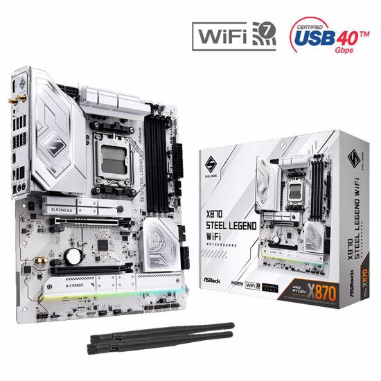 Fotografija izdelka ASROCK X870 Steel Legend WiFi AM5 DDR5 RGB gaming ATX osnovna plošča