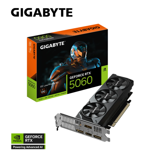 Fotografija izdelka Grafična kartica GIGABYTE GeForce RTX 5060 OC Low Profile 8G, 8GB GDDR6, PCI-E 4.0