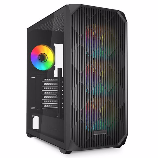 Fotografija izdelka SHARKOON AK3 RGB midiATX RGB okno gaming črno ohišje