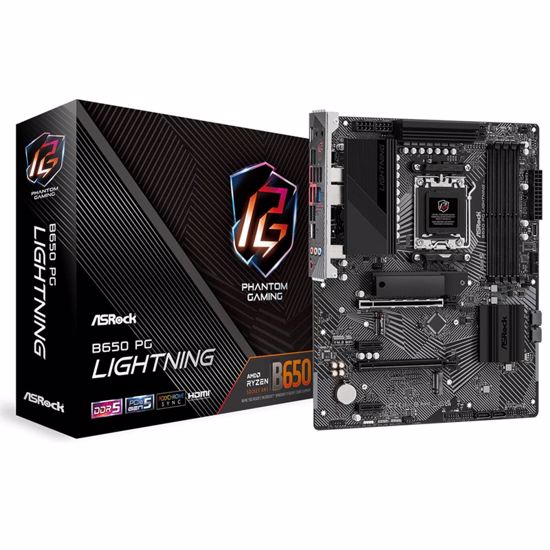 Fotografija izdelka ASROCK B650 PG Lightning AM5 4xDDR5 ATX osnovna plošča