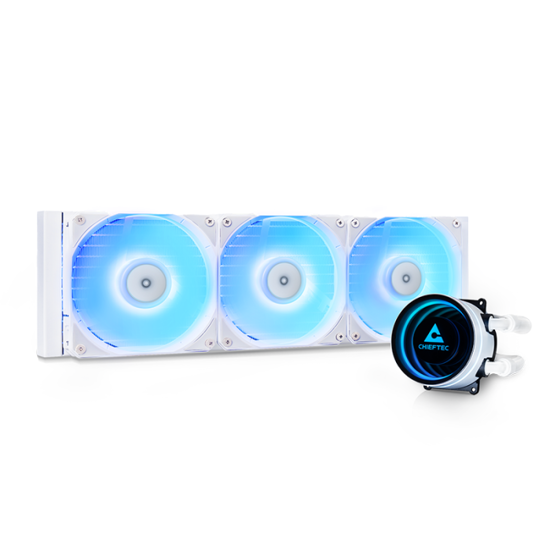 Fotografija izdelka Chieftec Iceberg 360 360mm A-RGB vodno hlajenje za INTEL/AMD procesorje, bel