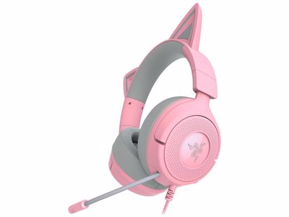 Fotografija izdelka Slušalke Razer Kraken Kitty V3 X Quartz, roza, 3.5 mm