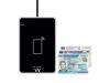 Fotografija izdelka Čitalec pametnih in osebnih kartic Ewent, USB 2.0, NFC brezkontaktni, črn, EW1053
