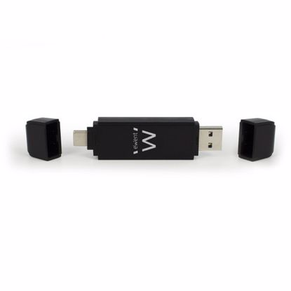Fotografija izdelka Čitalec kartic USB 3.0, USB-C in USB-A, Ewent EW1075