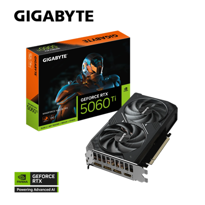 Fotografija izdelka Grafična kartica GIGABYTE GeForce RTX 5060 Ti Windforce MAX OC 16G, 16GB GDDR7, PCI-E 5.0