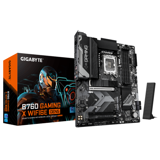 Fotografija izdelka GIGABYTE B760 GAMING X WIFI6E GEN5, DDR5, SATA3, USB3.2Gen2, DP, WiFi, LGA1700 ATX