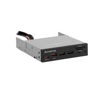 Fotografija izdelka Chieftec all-in-one čitalec kartic 4x USB 3.2 Gen1 TypeA/C QC3.0 3,5 panel