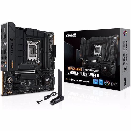 Fotografija izdelka ASUS TUF B760M-PLUS WiFI II LGA1700 DDR5 gaming mATX osnovna plošča