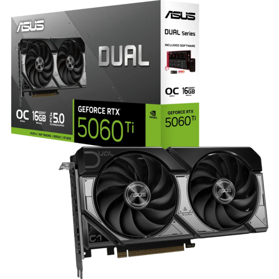 Fotografija izdelka Grafična kartica ASUS Dual GeForce RTX 5060 Ti OC, 16GB GDDR7, PCI-E 5.0 DUAL-RTX5060TI-O16G