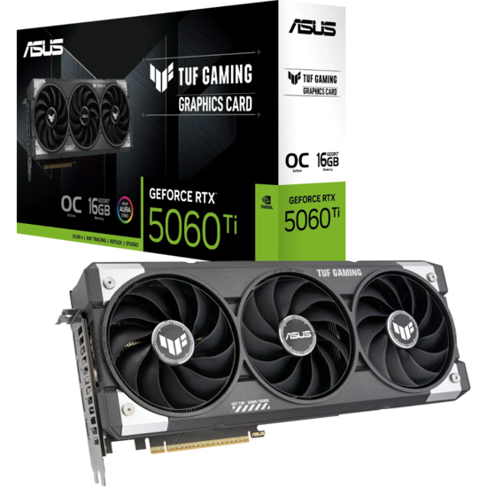 Fotografija izdelka Grafična kartica ASUS TUF Gaming GeForce RTX 5060 Ti OC, 16GB GDDR7, PCI-E 5.0 TUF-RTX5060TI-O16G-GAMING