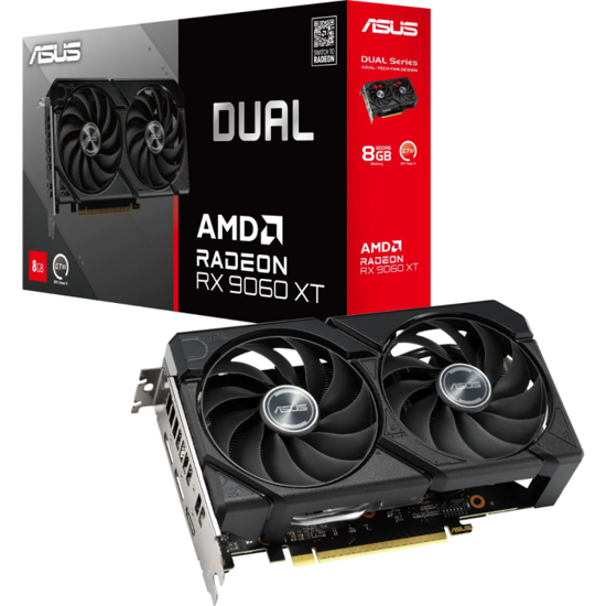 Fotografija izdelka Grafična kartica ASUS Dual Radeon RX 9060 XT OC, 8GB GDDR6, PCI-E 5.0 DUAL-RX9060XT-8G