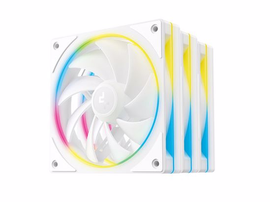 Fotografija izdelka Ventilator za ohišje DeepCool FL12 SE 3-IN-1 WH ARGB PWM 120mm, 3 Pack, bel
