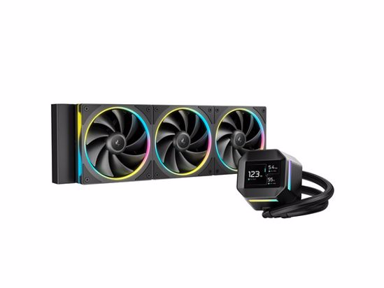 Fotografija izdelka Komplet za tekočinsko hlajenje AIO Liquid Cooler DeepCool LM360, 360mm, LCD, ARGB, črn