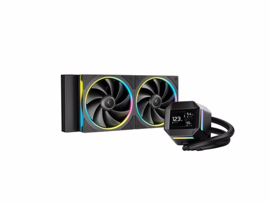 Fotografija izdelka Komplet za tekočinsko hlajenje AIO Liquid Cooler DeepCool LM240, 240mm, LCD, ARGB, črn