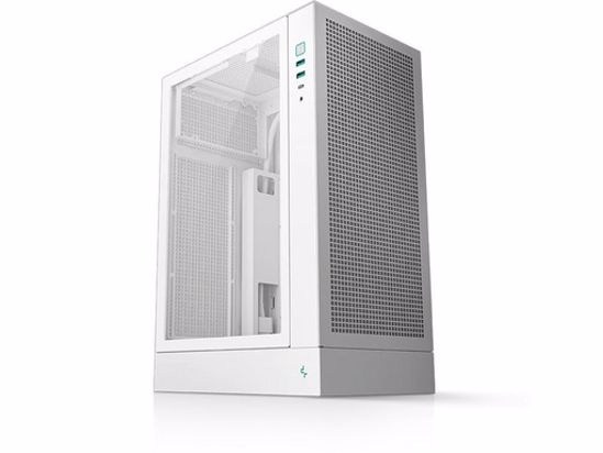 Fotografija izdelka Računalniško ohišje DeepCool CH170 PLUS WH, ITX, Micro-ATX, kaljeno steklo, belo