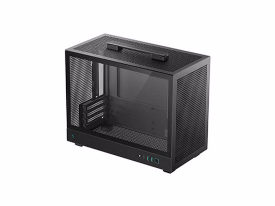 Fotografija izdelka Računalniško ohišje DeepCool CH160 PLUS, ITX, Micro-ATX, kaljeno steklo, črno
