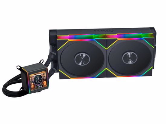 Fotografija izdelka Komplet za tekočinsko hlajenje AIO Liquid Cooler Lian Li GALAHAD II LCD 280 TL Wireless, ARGB, črn