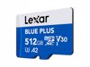 Fotografija izdelka Spominska kartica Lexar BLUE PLUS, Micro SDXC, 512GB, 170MB/s, U3, V30, A2, UHS-I, z adapterjem