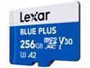 Fotografija izdelka Spominska kartica Lexar BLUE PLUS, Micro SDXC, 256GB, 170MB/s, U3, V30, A2, UHS-I, z adapterjem